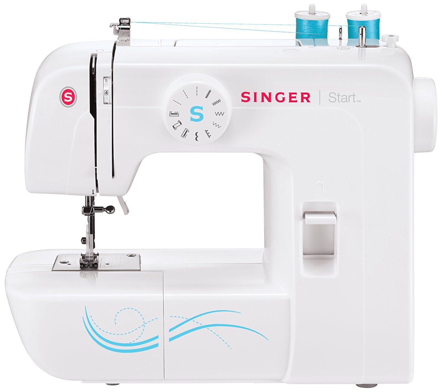 SINGER Start 1304 6 Built-in Stitches, Free Arm Best Sewing Machine for Beginners, Blue 1304